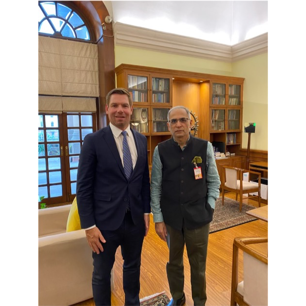 Swalwell with India's Foreign Secretary, Vinay Kwatra